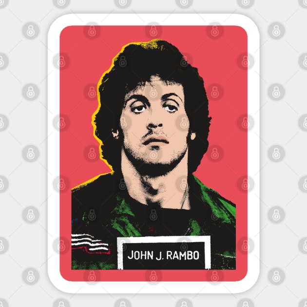 John Rambo Comic PopArt By Pengellyart Sticker by PengellyArt